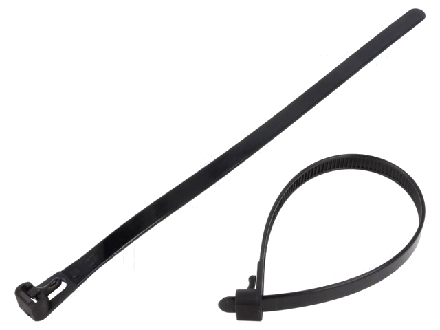 Kabelbinder; losmaakbaar; L: 200mm; W: 7,2mm; polyamide; zwart Kabelbinder; losmaakbaar; L: 200mm; W: 7,2mm; polyamide; zwart
